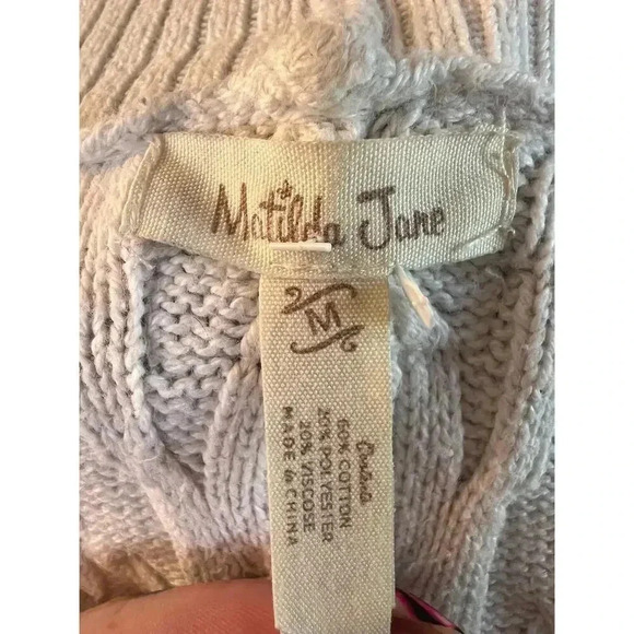 MATILDA JANE long sleeve knit slouchy cream cardigan sweater size medium - Picture 7 of 8